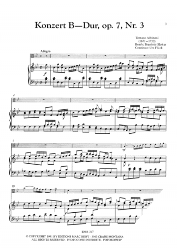 Konzert B-Dur für Altposaune und Klavier (Orgel)