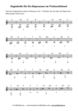 Zugtabelle Altposaune Violinschlüssel